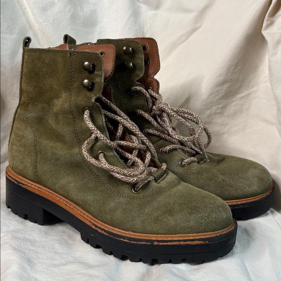 Marc Fisher | Olive Green Suede Women's Hiking Boots | Style and Comfort - Picture 8 of 10